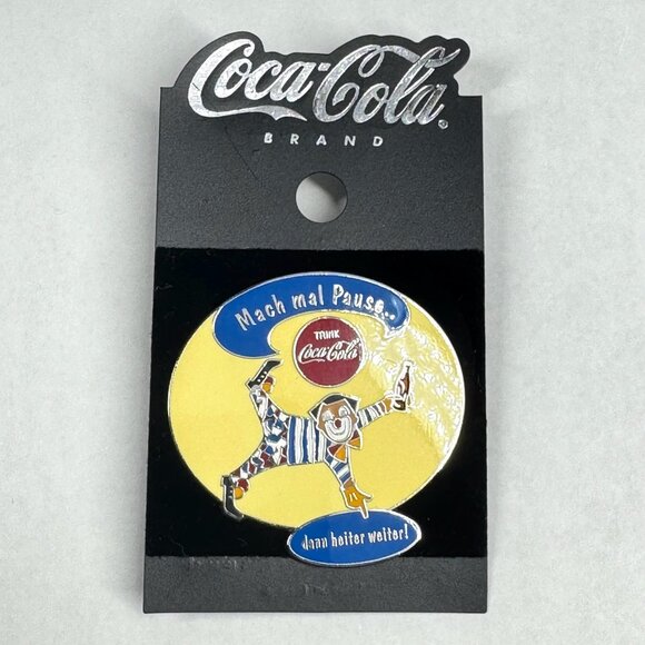 New Old Stock Coca Cola German Clown Lapel Pin - Picture 1 of 5